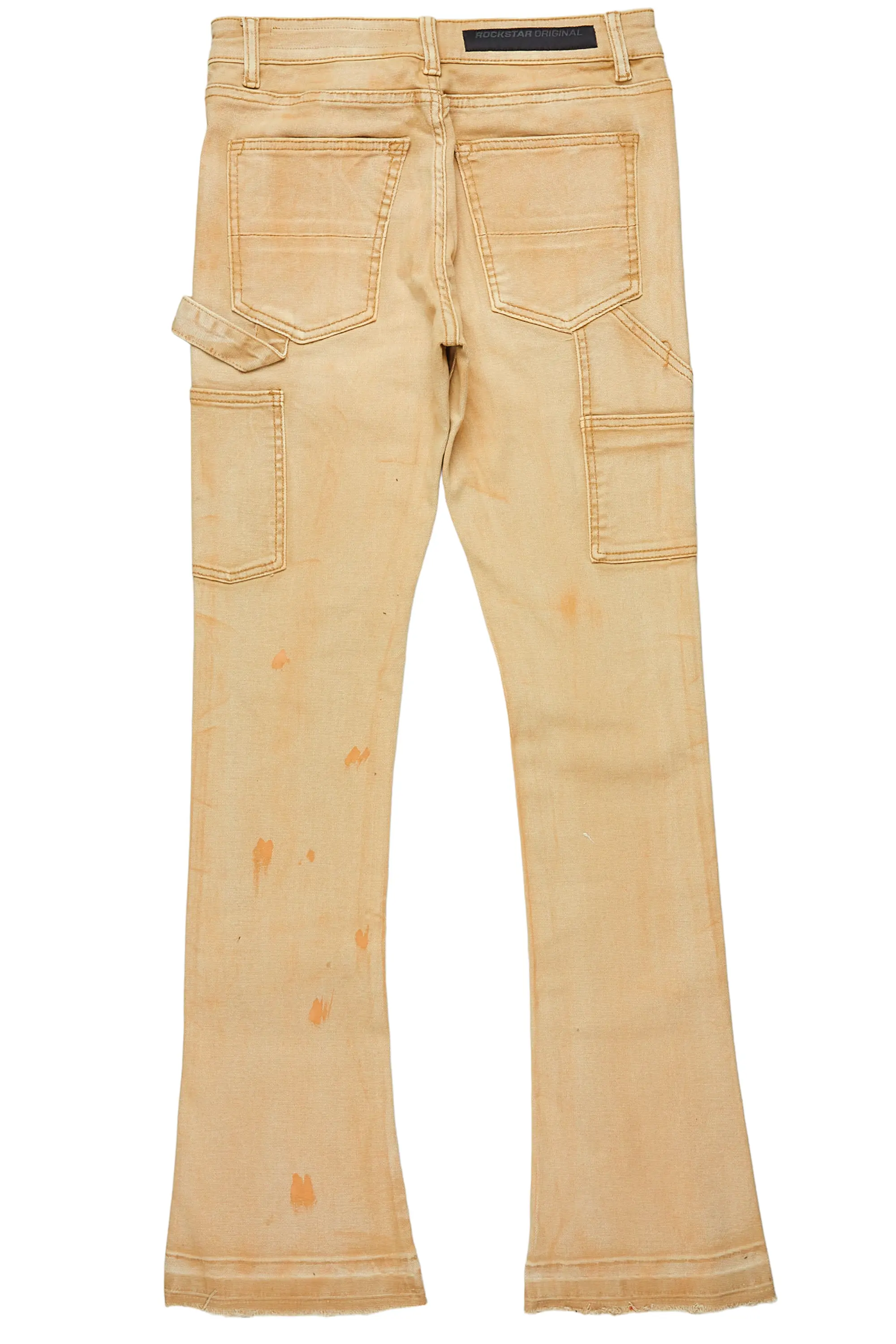 Serrano Beige Stacked Flare Jean
