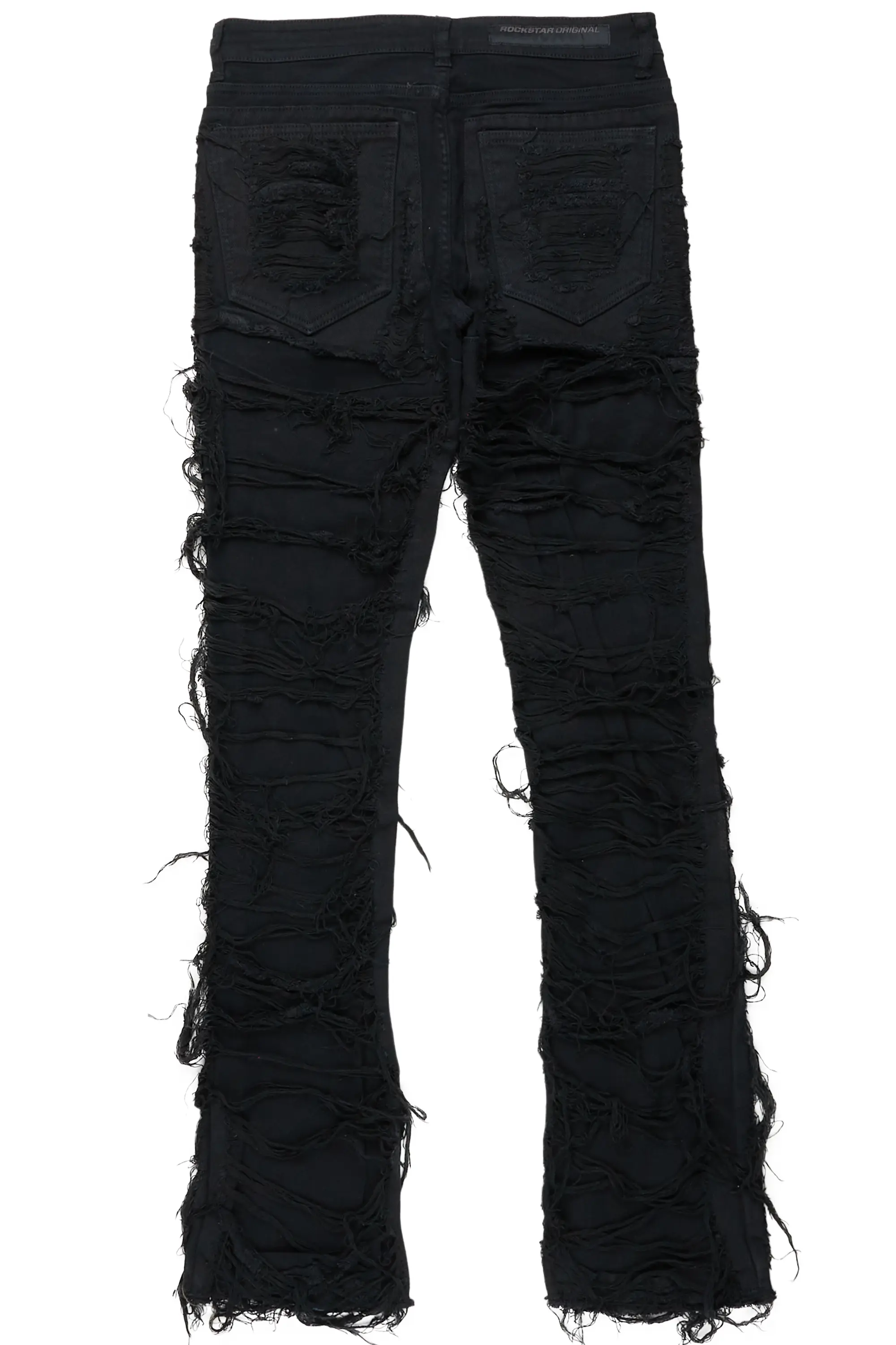 Talasi Black Painter Stacked Flare Jean