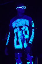 Fields Black/Blue Double Layer Long Sleeve Graphic T-Shirt