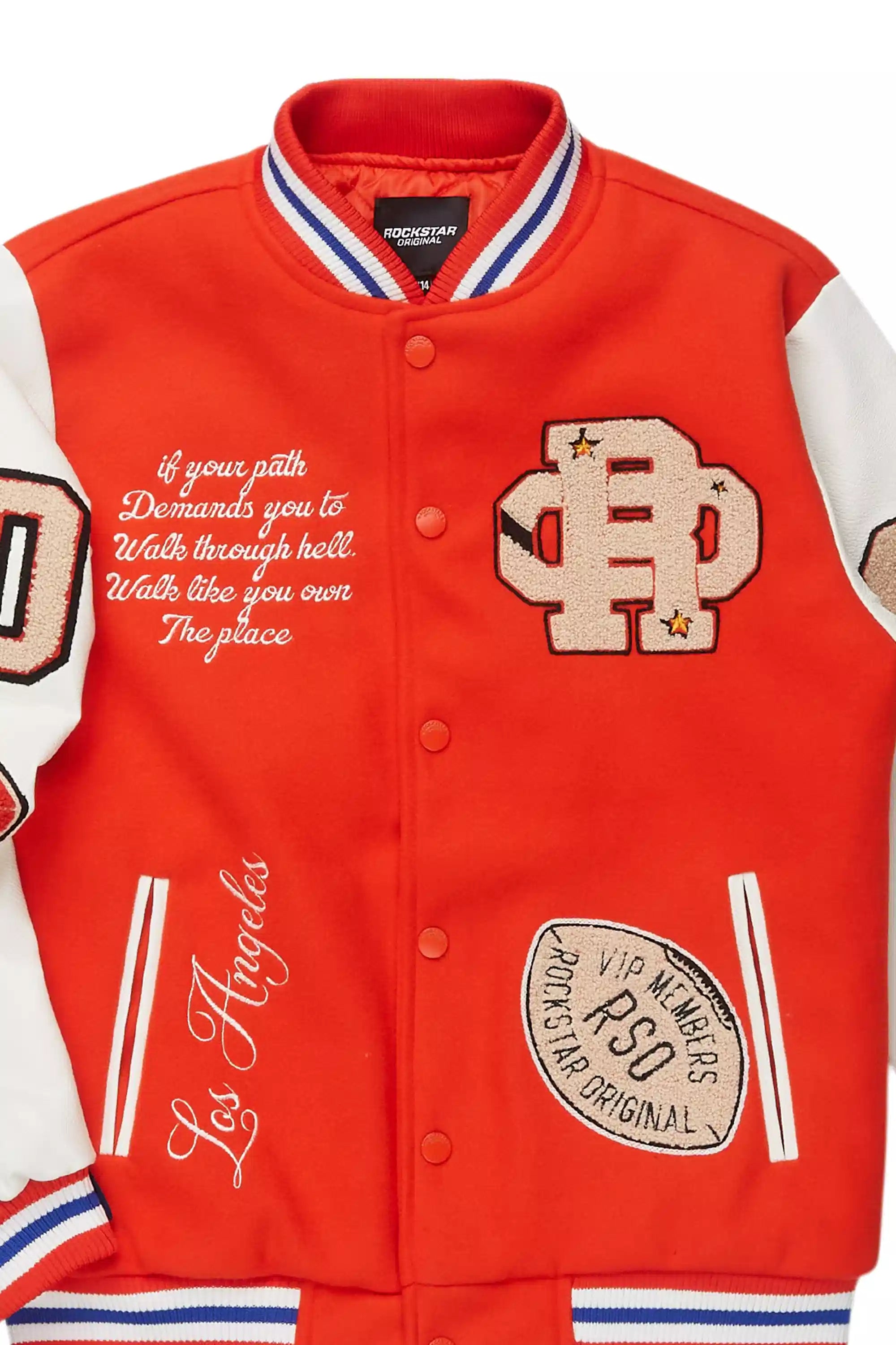 Boys Balser Orange Varsity Jacket