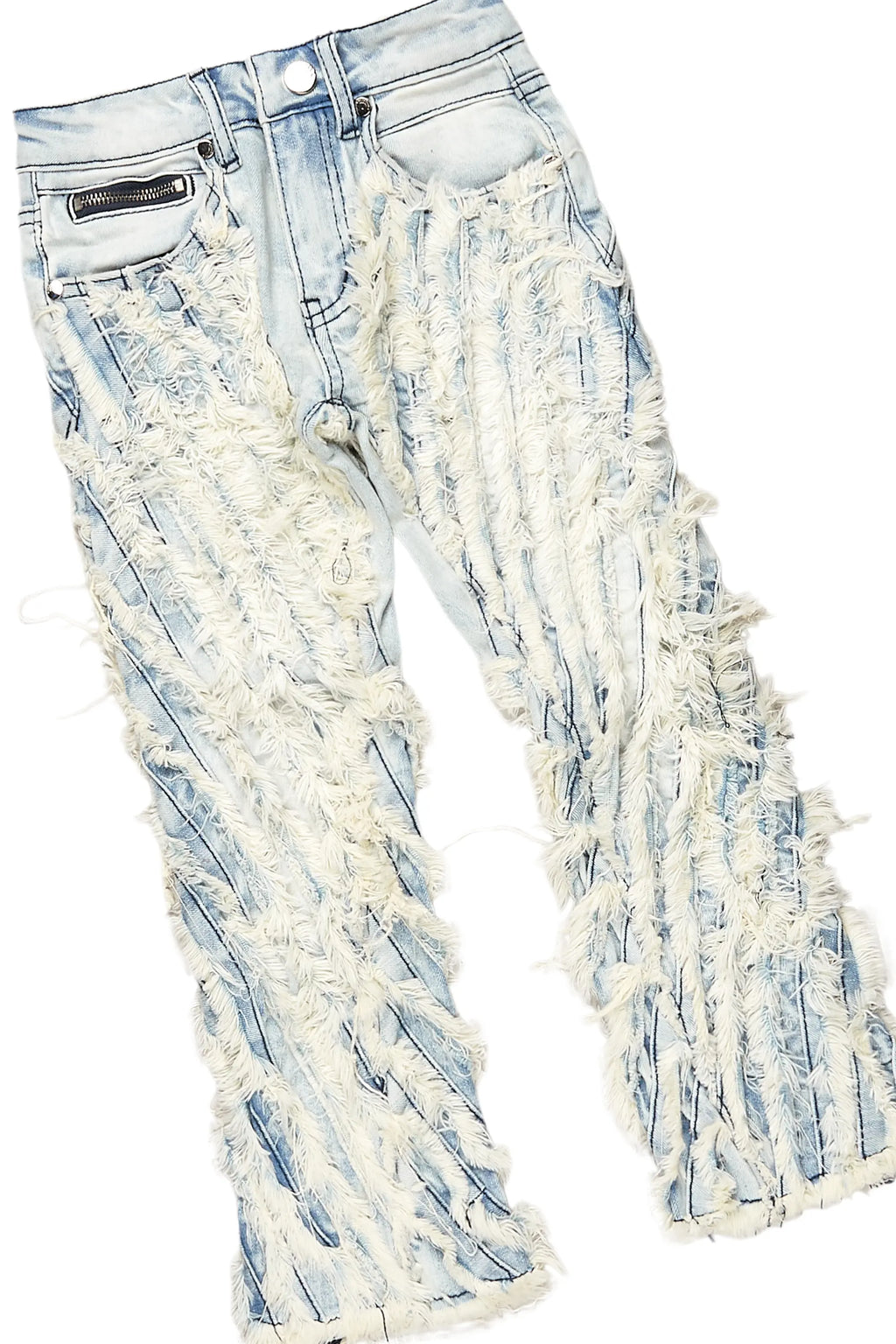 Boys Beno Blue Hoodie/Stacked Flare Jean Set