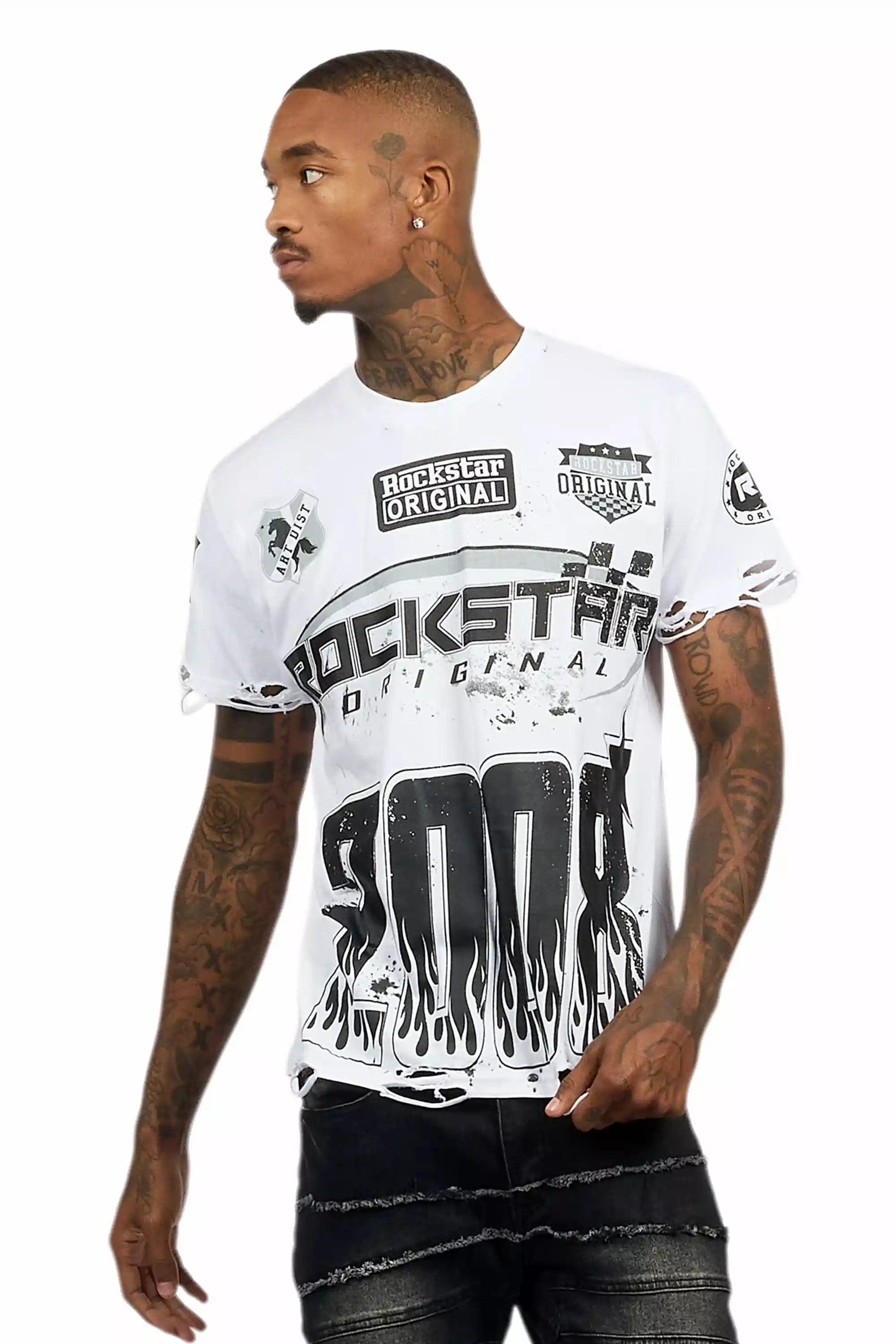 Amos White Graphic T-Shirt