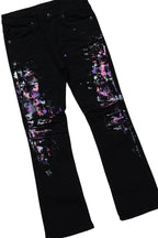 Girls Xylia White T-Shirt/Stacked Flare Jean Set