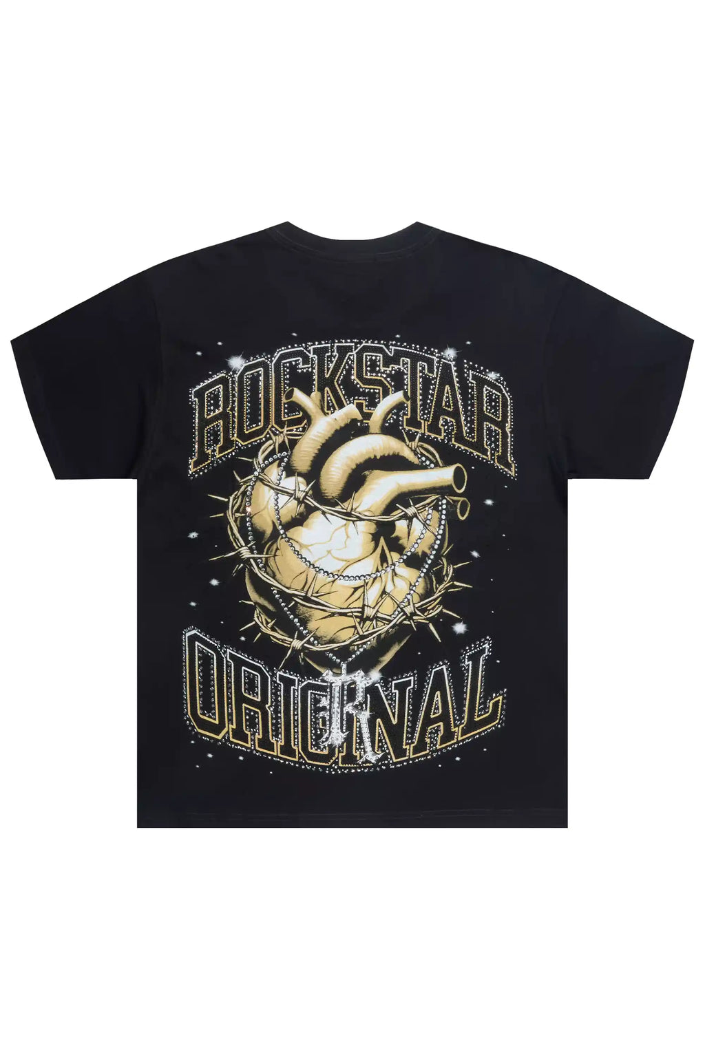 Iyonna Black Rhinestone Short Sleeve Tee