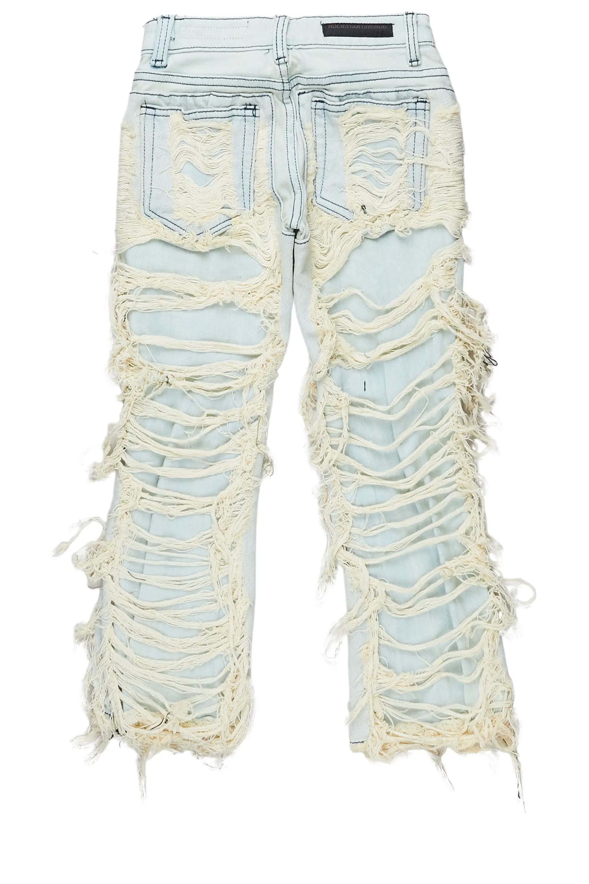 Girls Concetta Light Blue Stacked Flare Jean