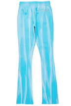 Firoz Blue Graphic Stacked Flare Pant
