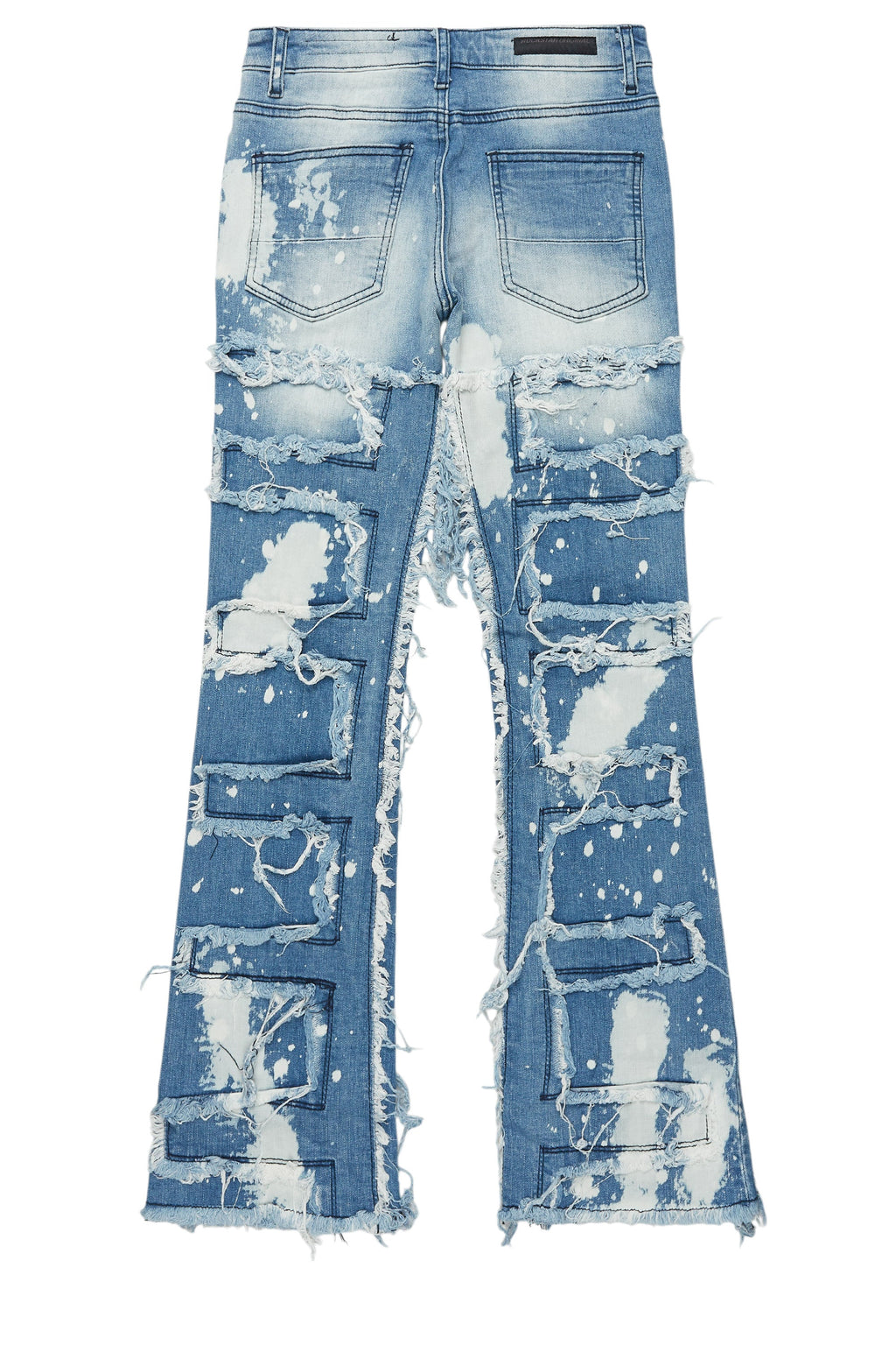 Boys Laban Light Blue Bleach Slim Stacked Flare Jean