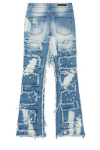 Boys Laban Light Blue Bleach Slim Stacked Flare Jean