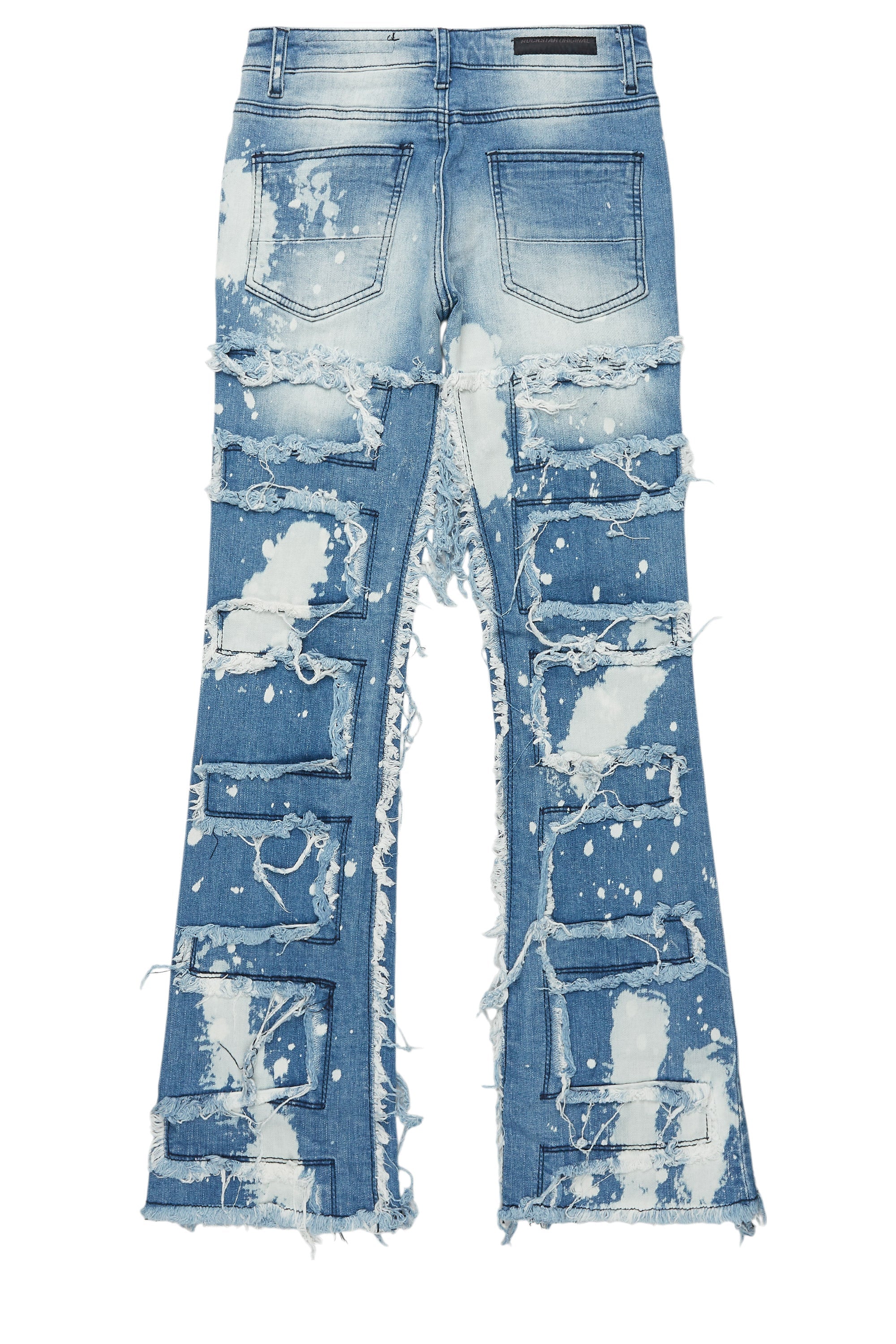 Boys Laban Light Blue Bleach Slim Stacked Flare Jean