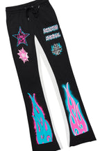 Adkin Black Hoodie/Baggy Track Pant Set