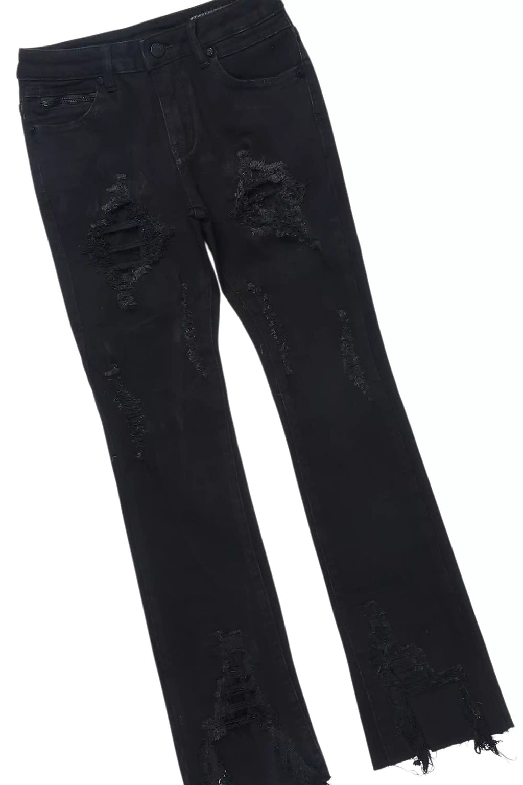 Boys Nesta Black/Yellow T-Shirt/Stacked Flare Jean Set