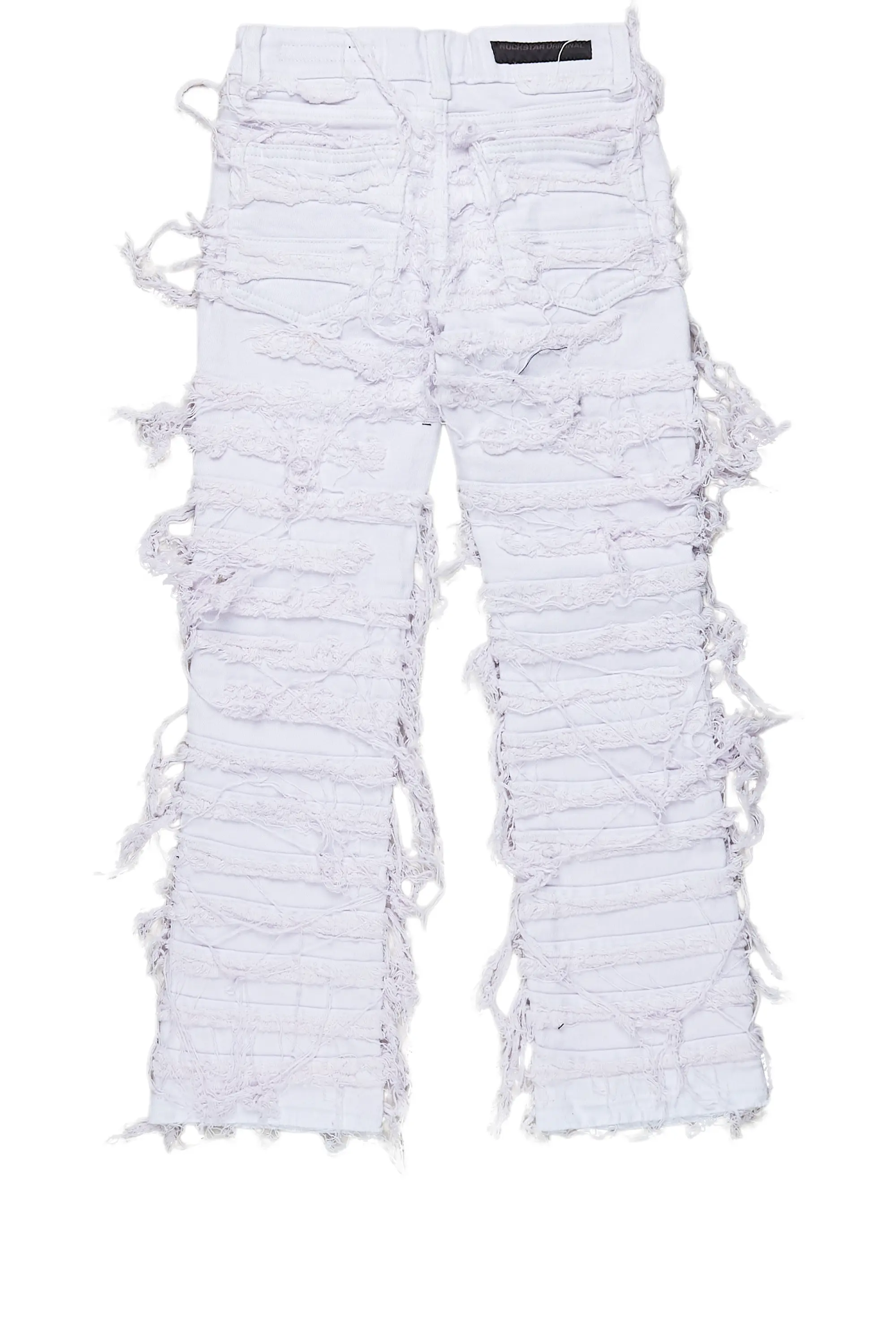 Girls Bliss White Stacked Flare Jean