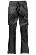 Khaza Black PU Leather Jean