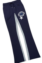 Mallor White/Navy T-Shirt/Stacked Baggy Track Pant Set