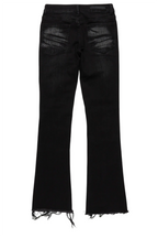 Boys Edge Black/Yellow Roller Paint Stacked Flare Jean