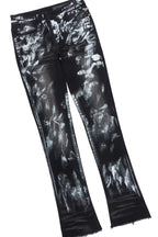 Schmear Black Oversized Graphic T-Shirt/Painted Stacked Flare Jean Bundle