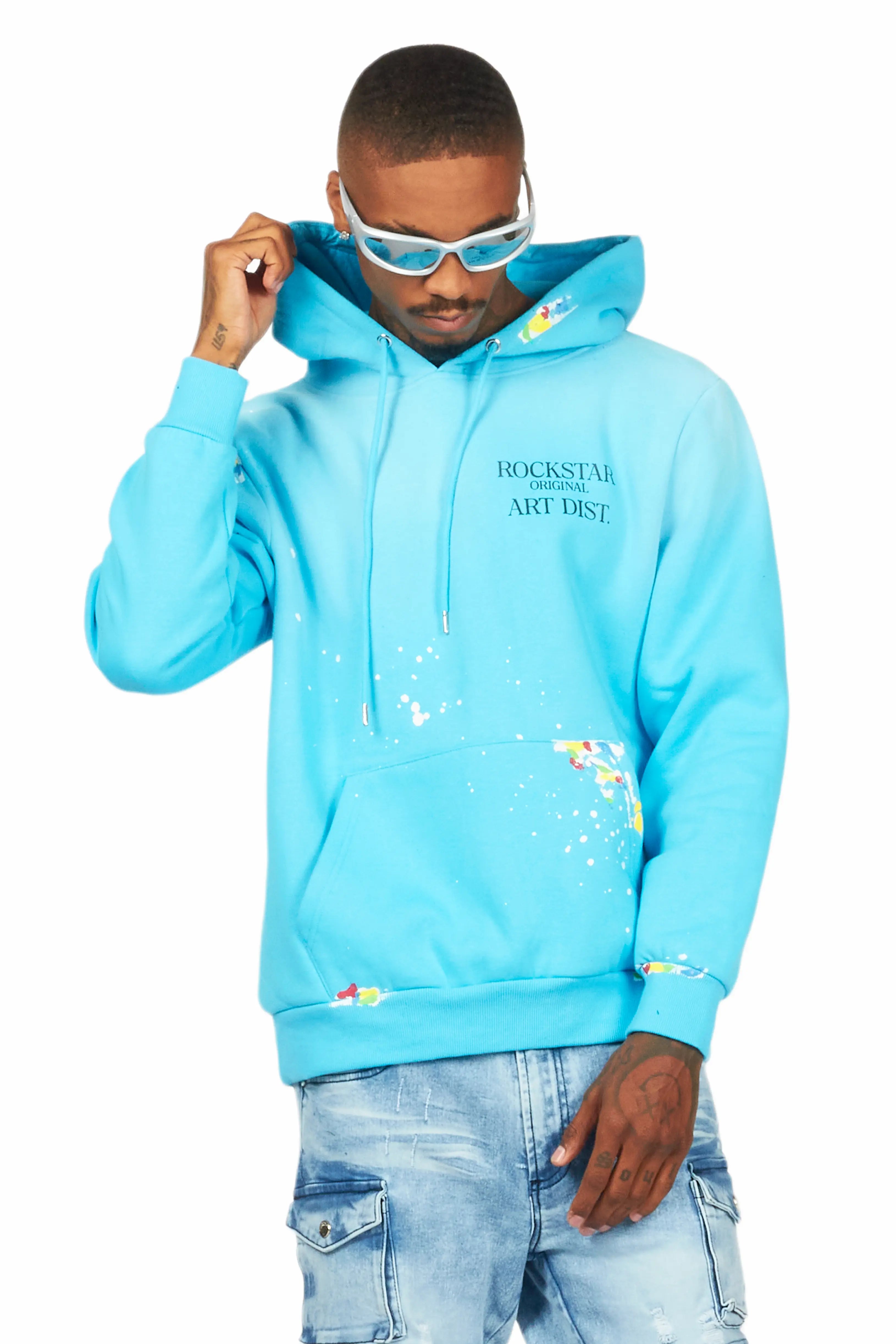 Rockstar Art Dist. Blue Graphic Hoodie