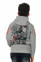 Boys Beau Vintage Grey Graphic Hoodie