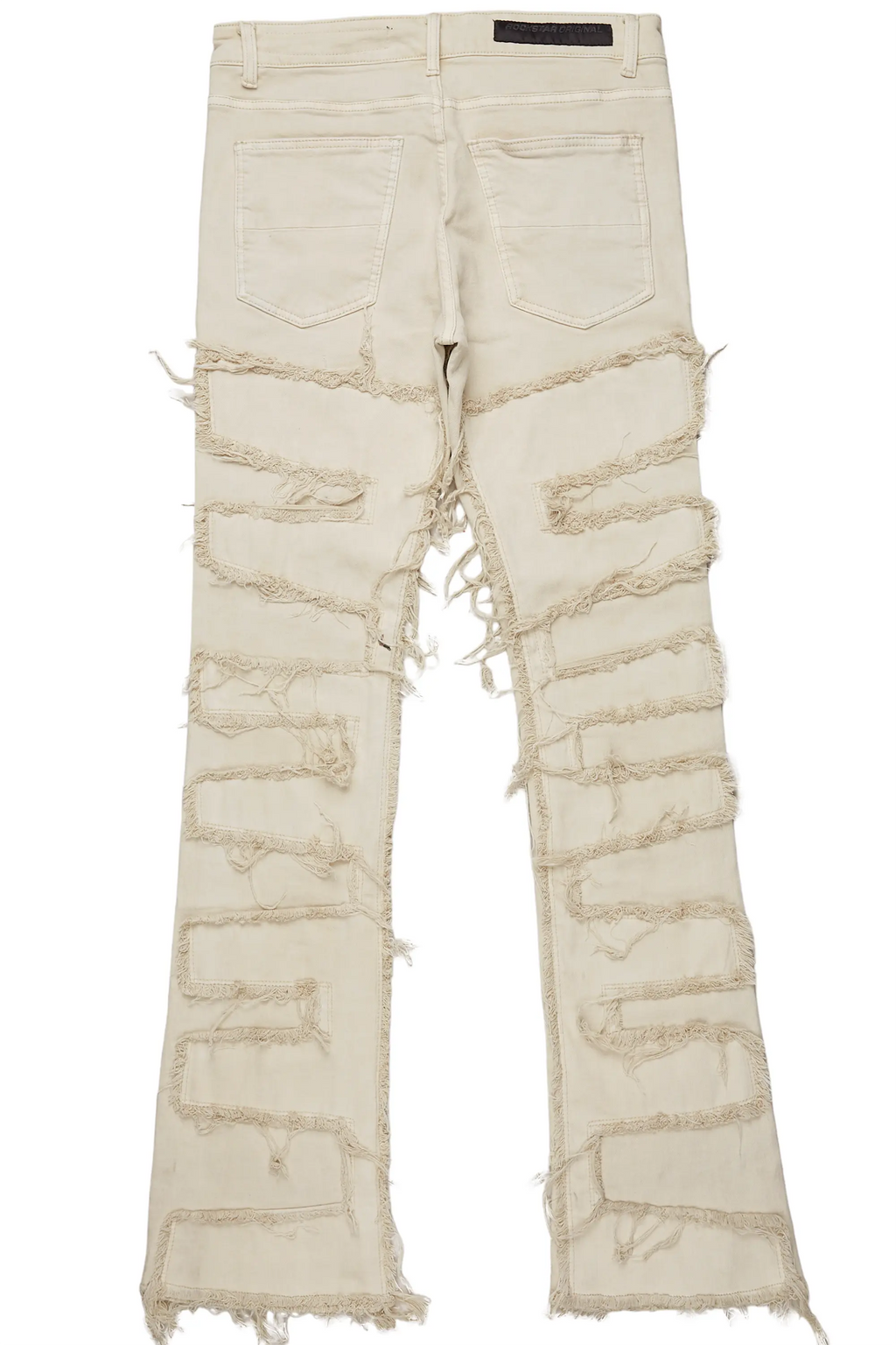 Tacito Beige Painter Stacked Flare Jean