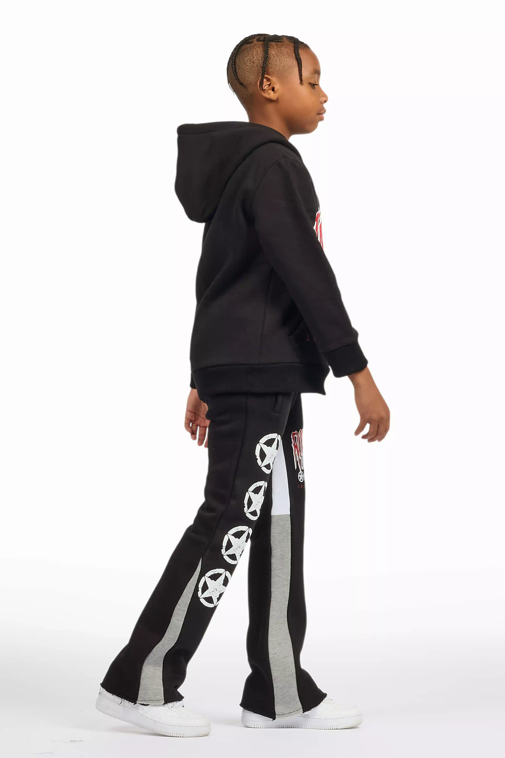 Boys Wizzurd Black/Grey Stacked Flare Track Set