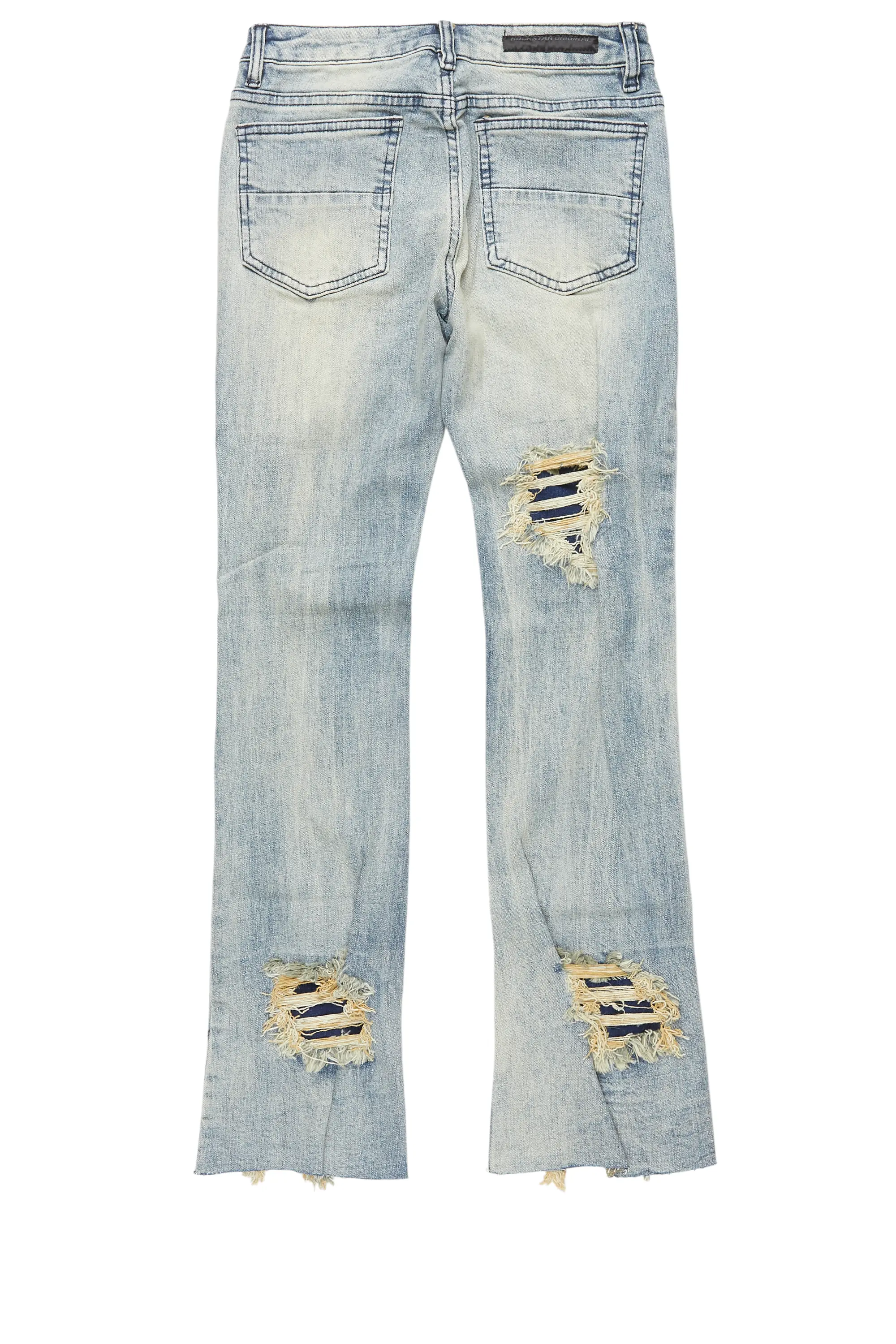 Boys Fateh Light Blue Stacked Flare Jean