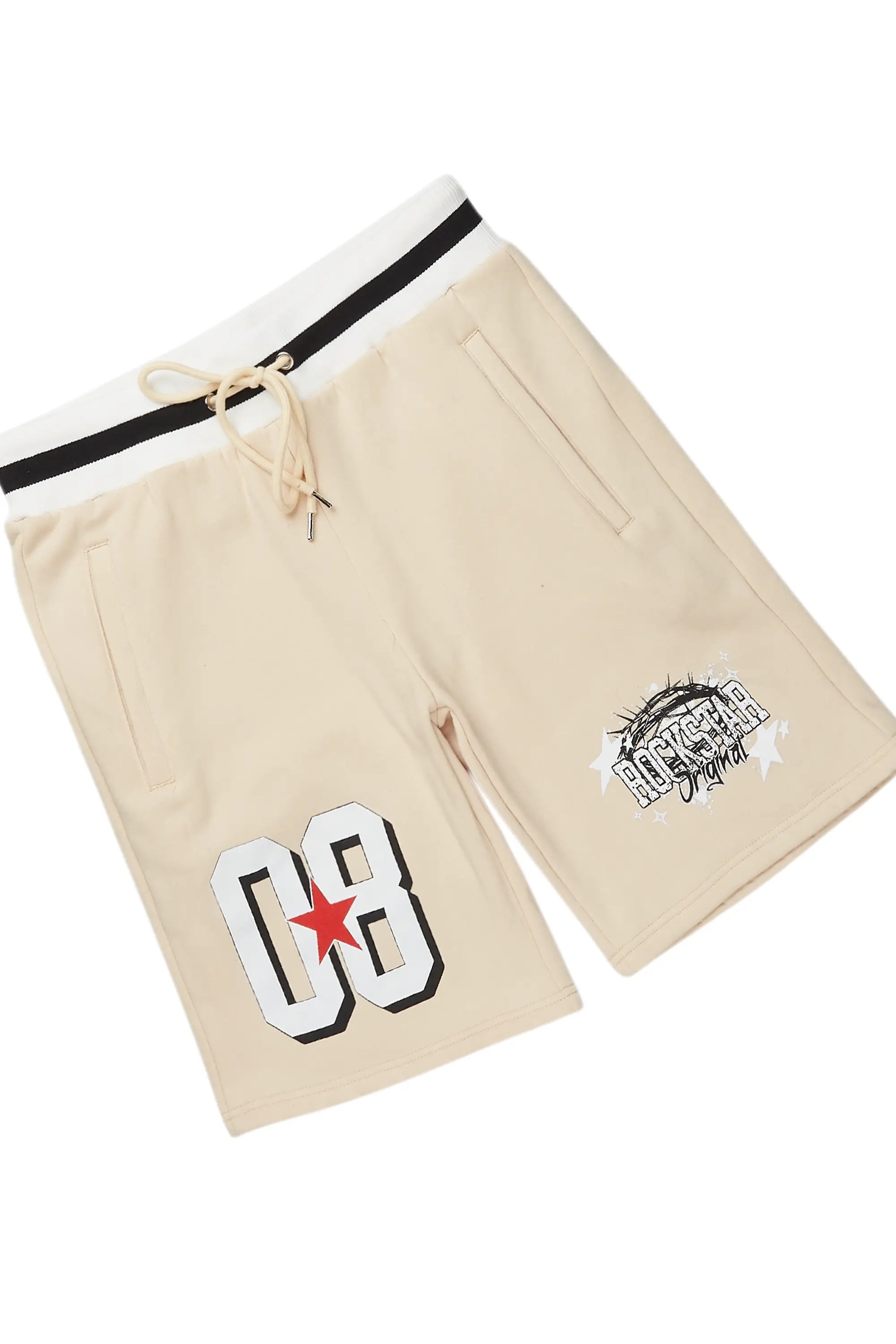 Allstar Beige/White T-Shirt Short Set