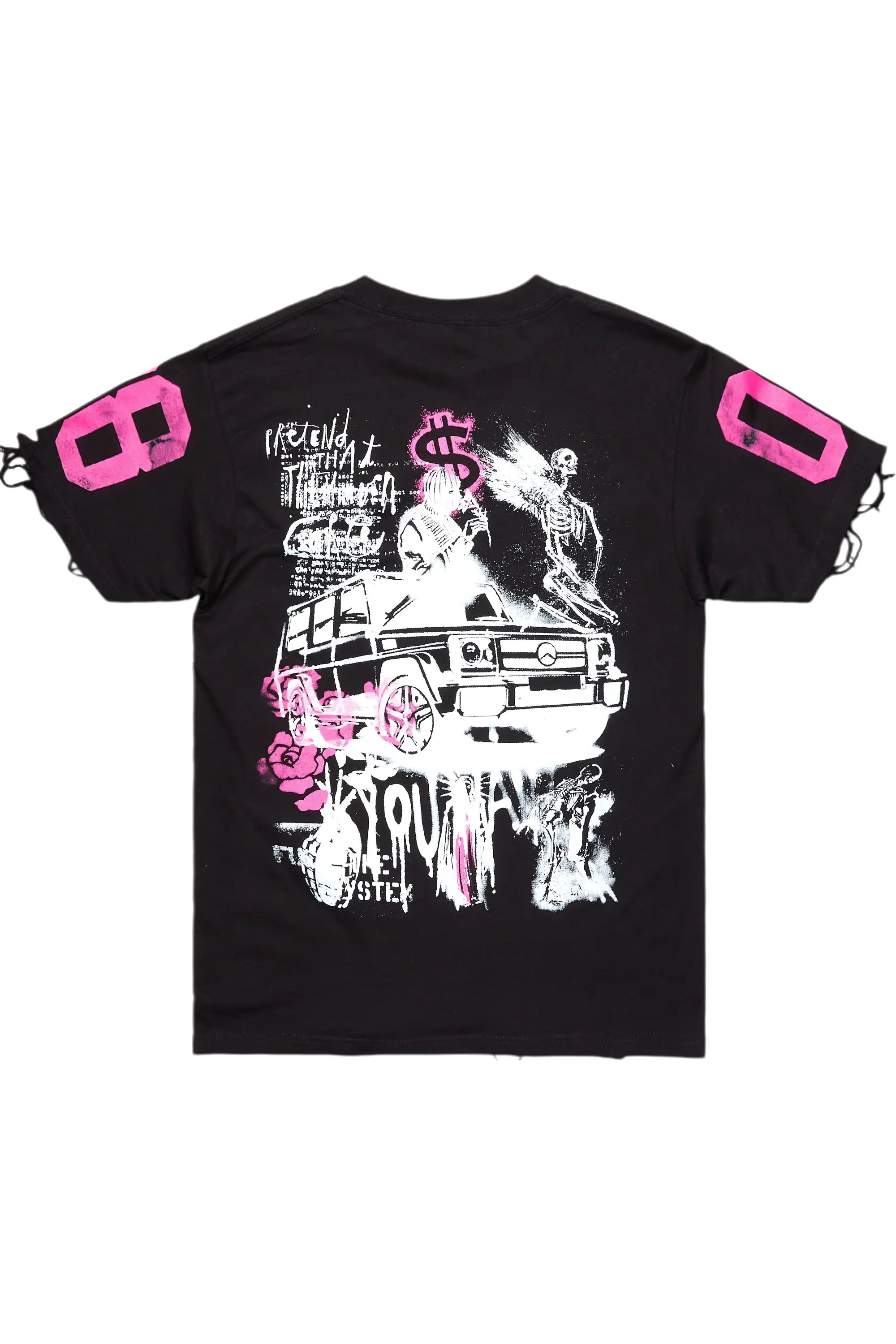 Kammile Black/Pink Oversized T-Shirt
