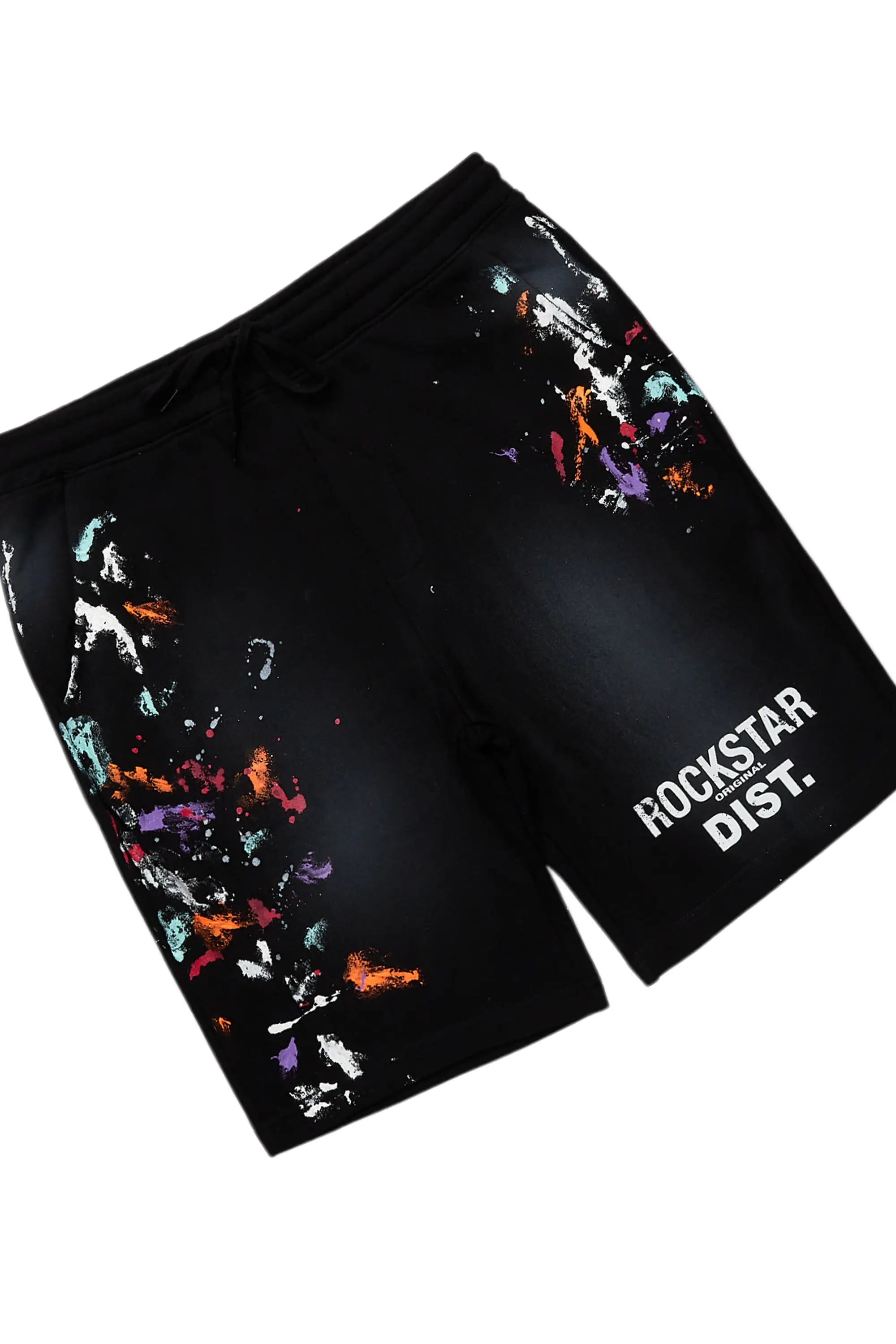 Darien Black Double Layer T-Shirt Short Set