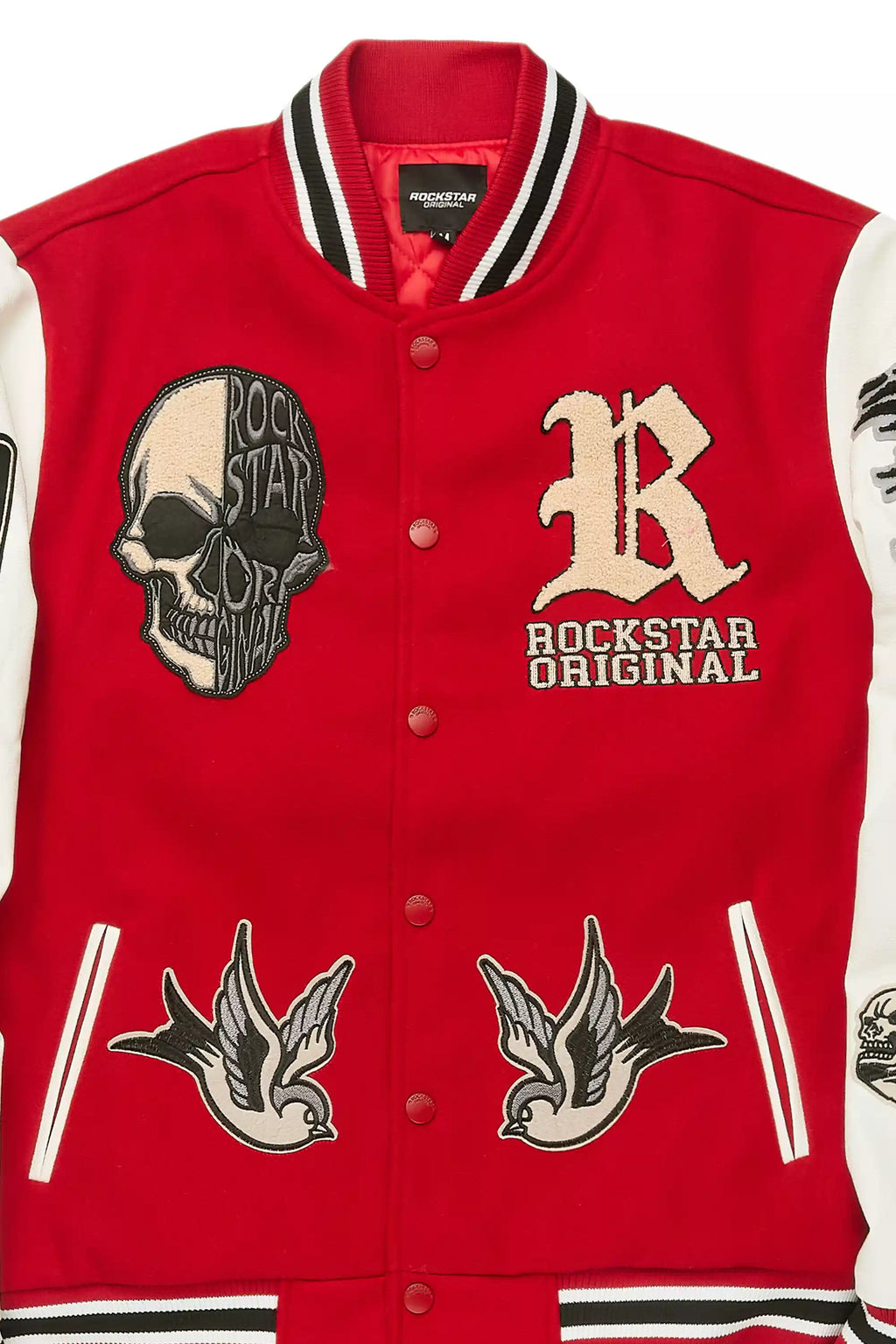 Nikkeda Red Oversized Varsity Jacket