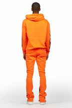 Damir Orange Hoodie/Stacked Flare Track Pant Set
