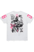 Kammile White/Pink Oversized T-Shirt