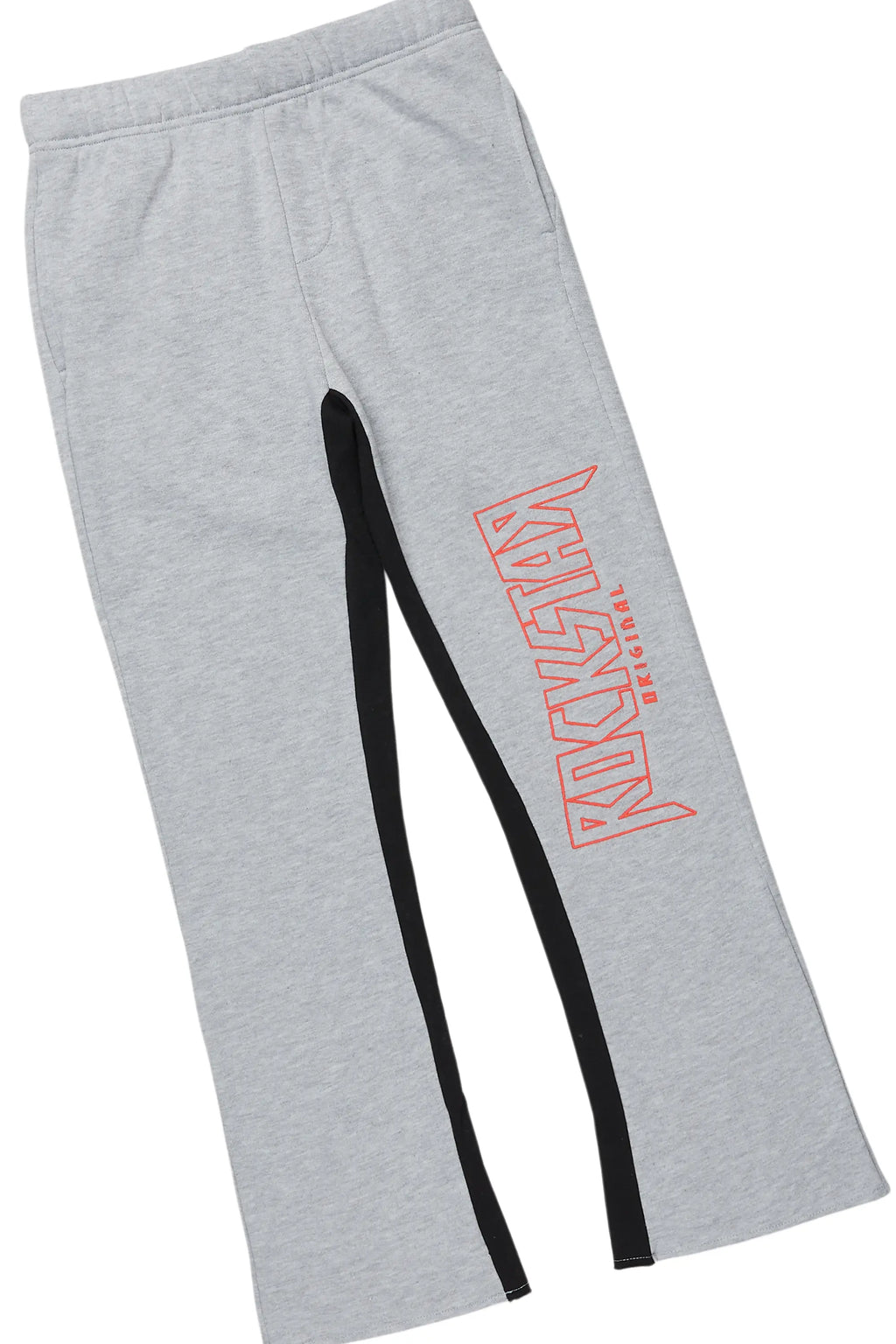 Boys Weston Vintage Black/Grey T-Shirt/Stacked Baggy Flare Pant Set