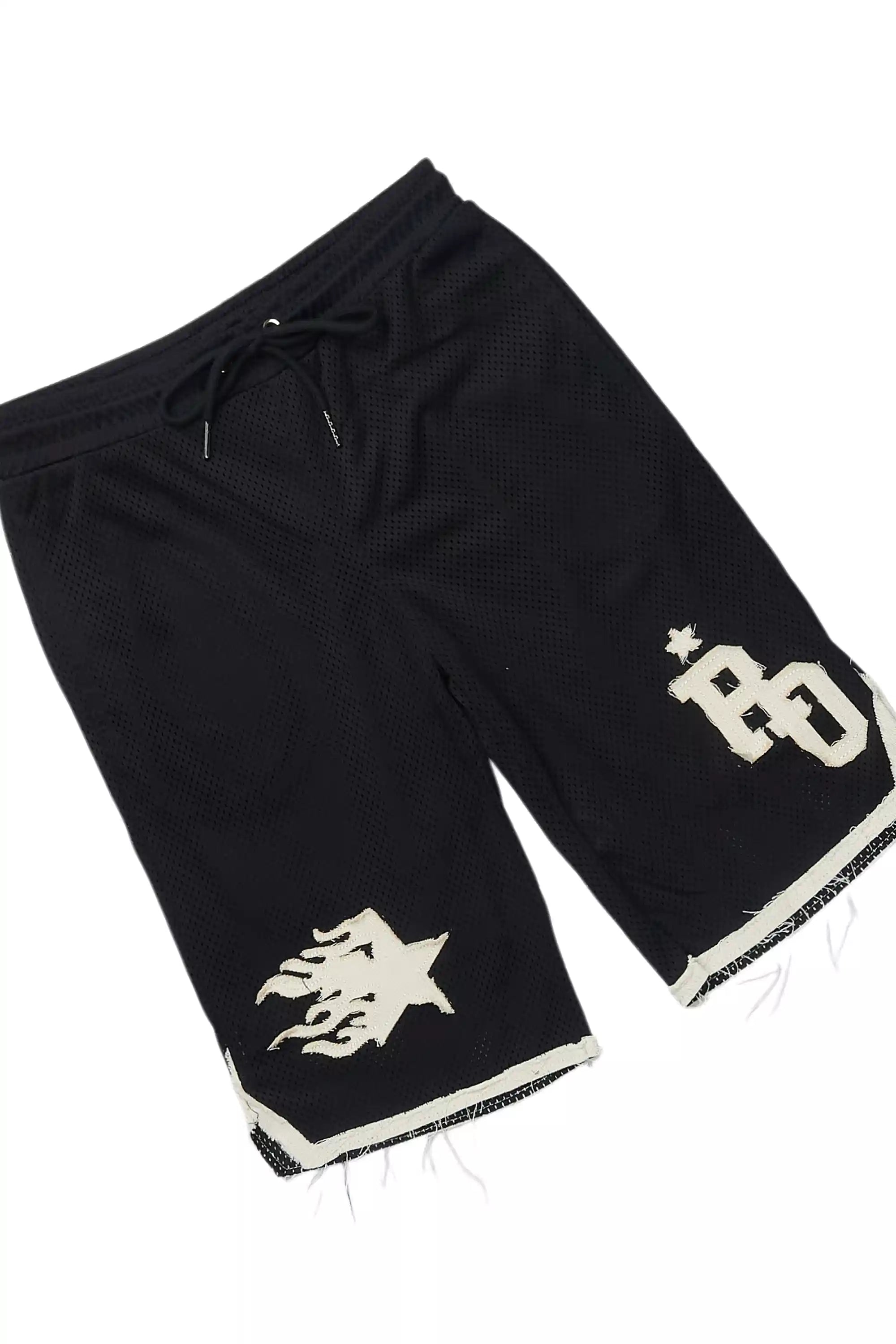 Boys Luton White/Black T-Shirt/Mesh Short Set