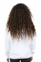 Girls Nahomy White/Pink Graphic Hoodie