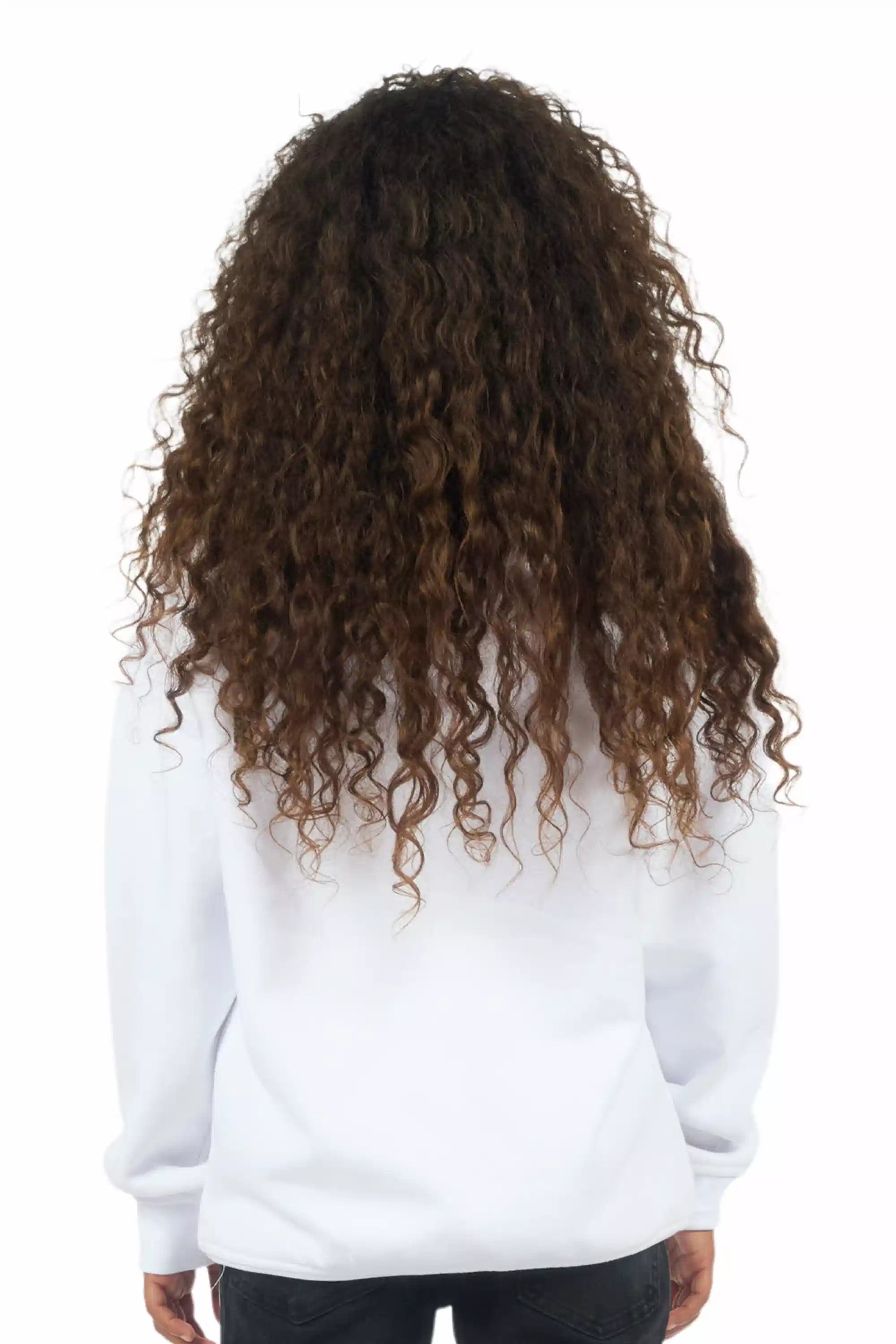 Girls Nahomy White/Pink Graphic Hoodie