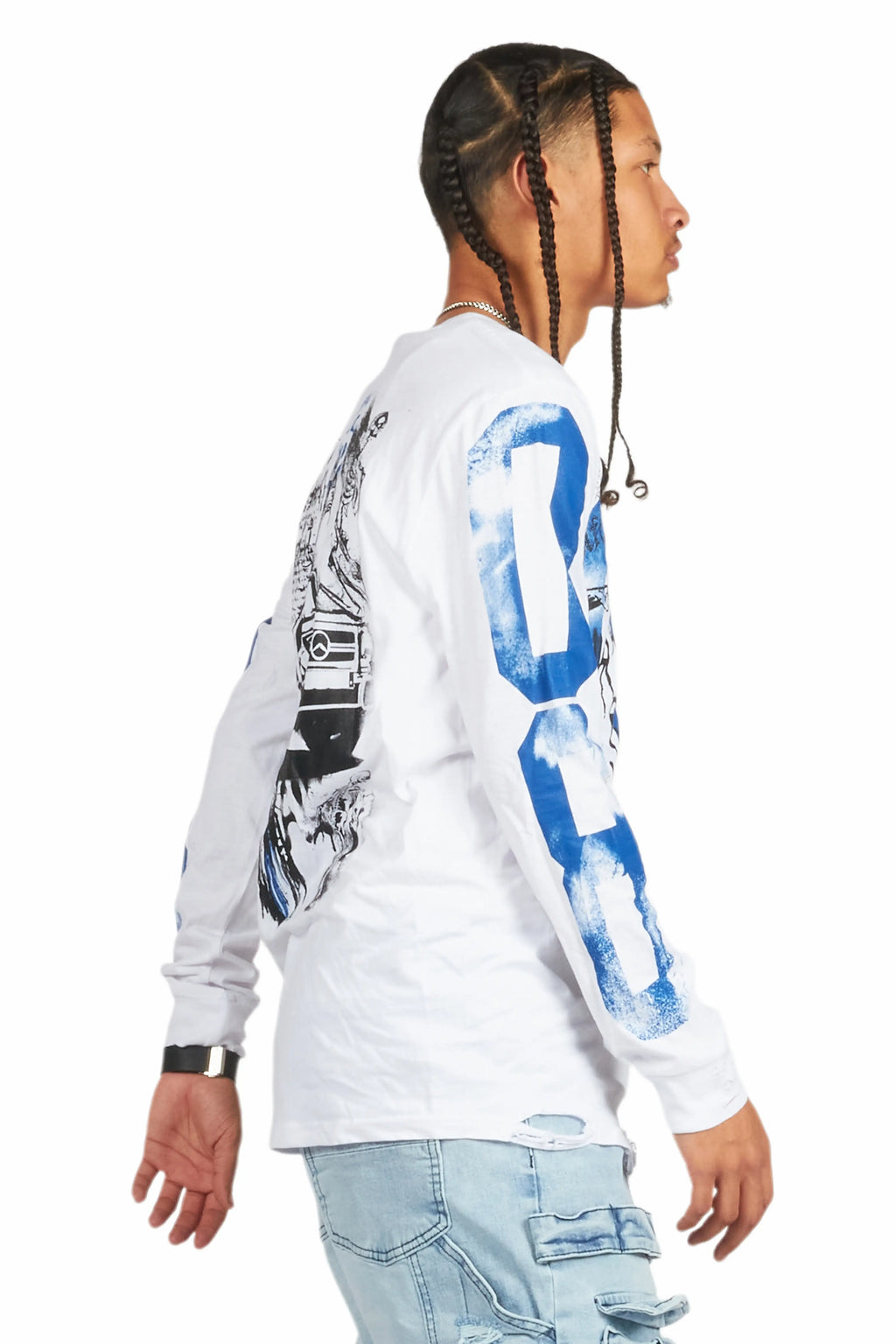 Grill White Long Sleeve Graphic T-Shirt