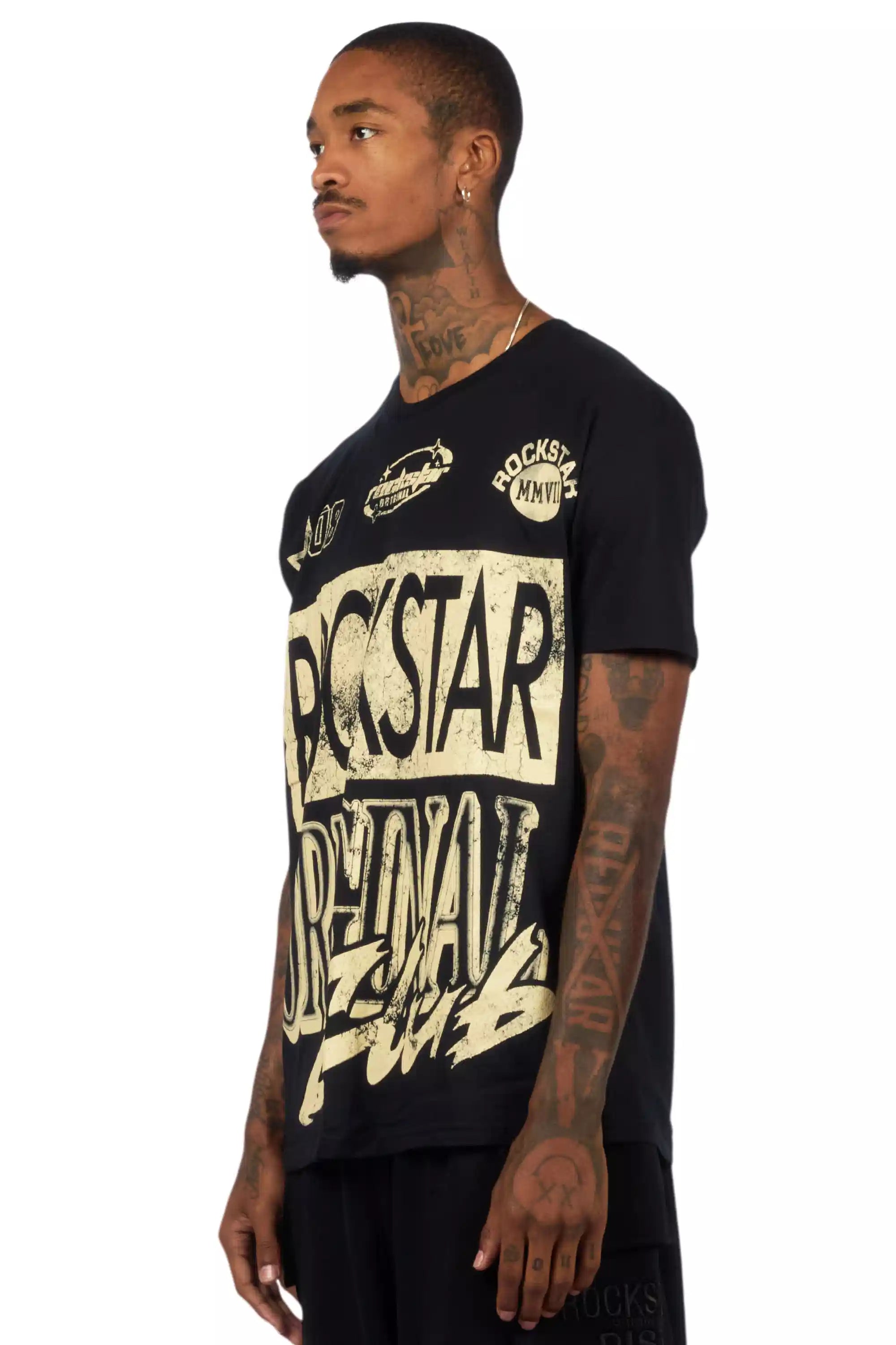 Rylok Black/Beige Oversized Graphic T-Shirt