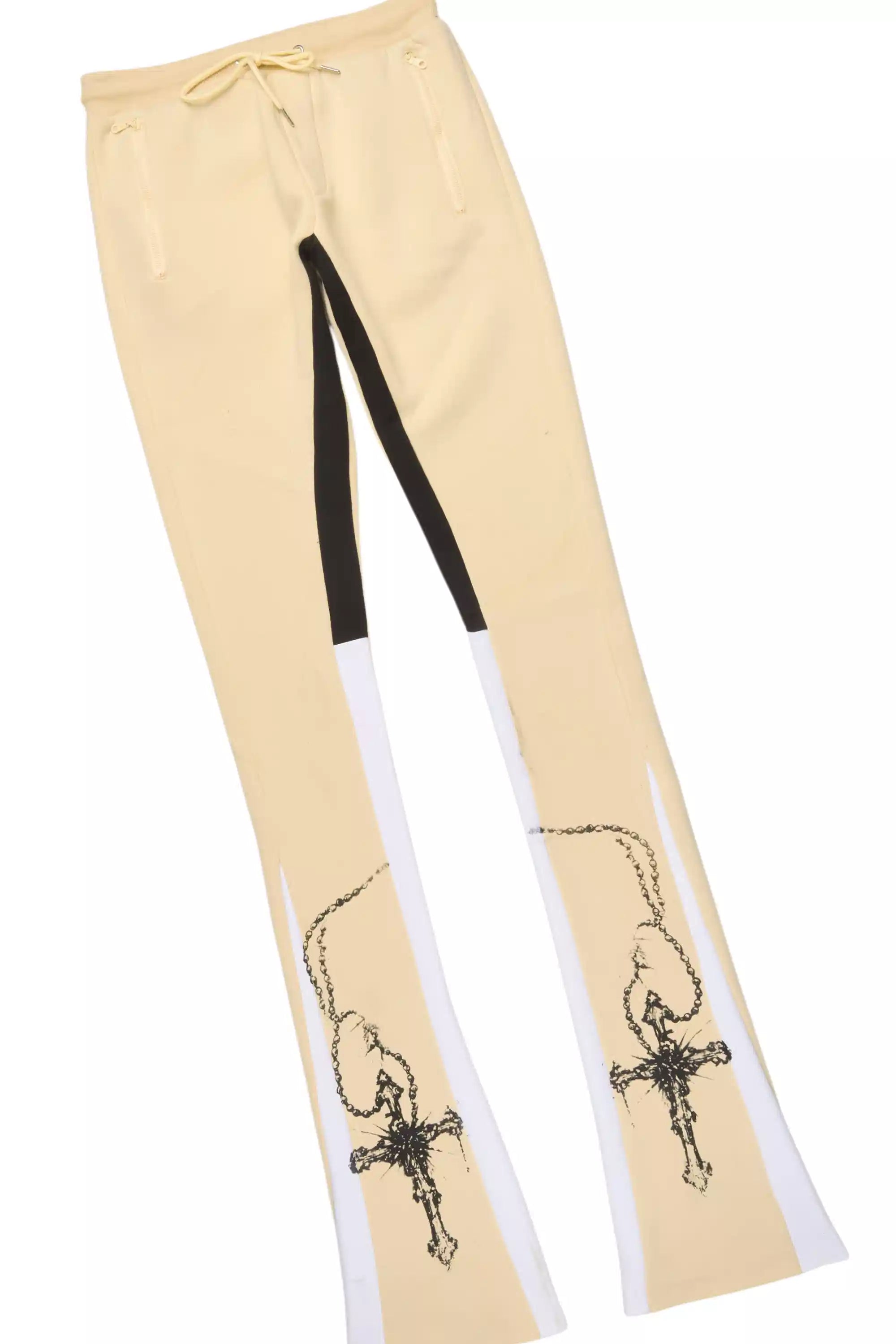 Vontae Beige/Black Hoodie/Super Stacked Track Set