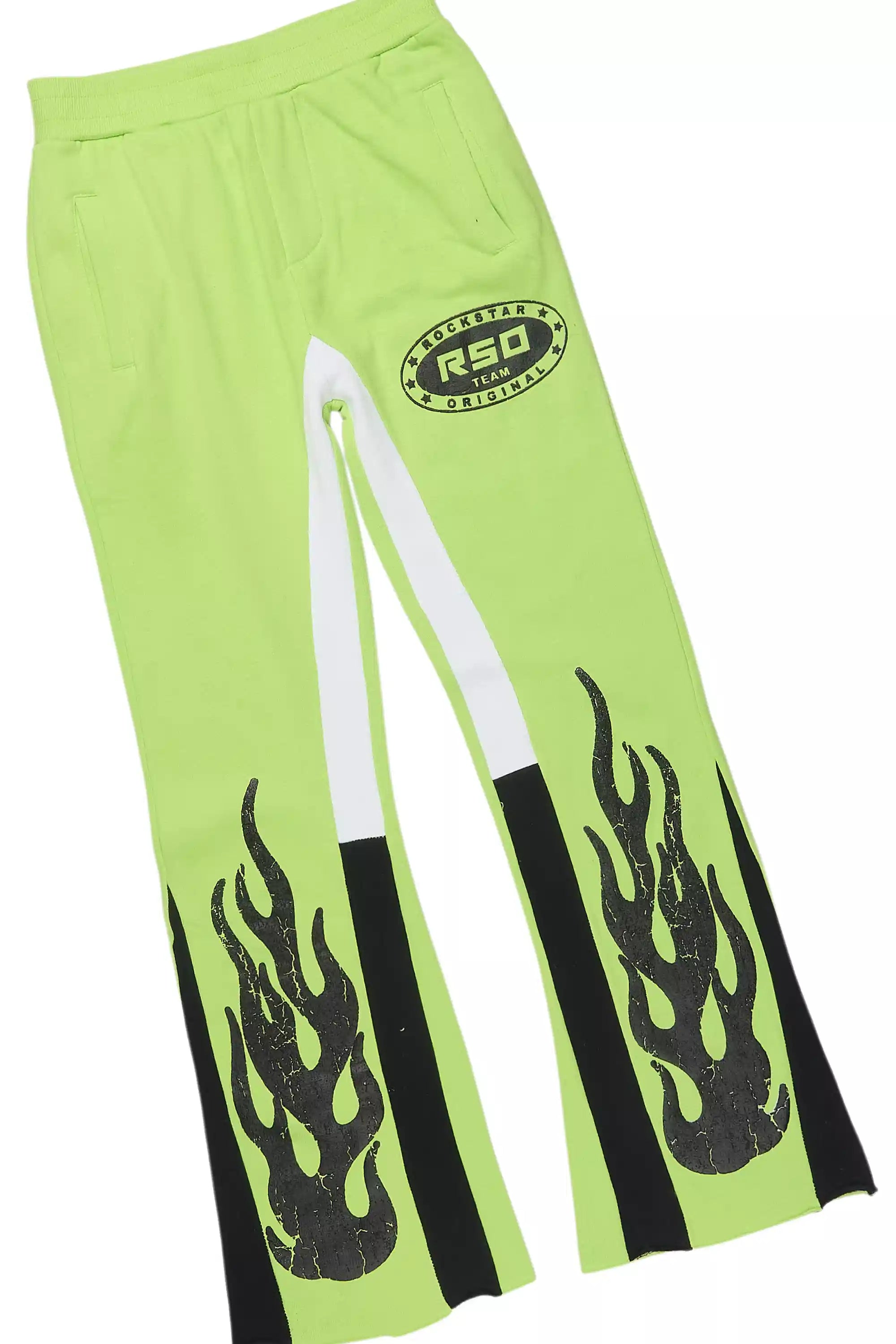 Boys Amos Neon Green/Black Stacked Track Set