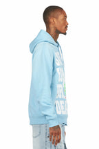 Tarl Baby Blue Distressed Graphic Hoodie
