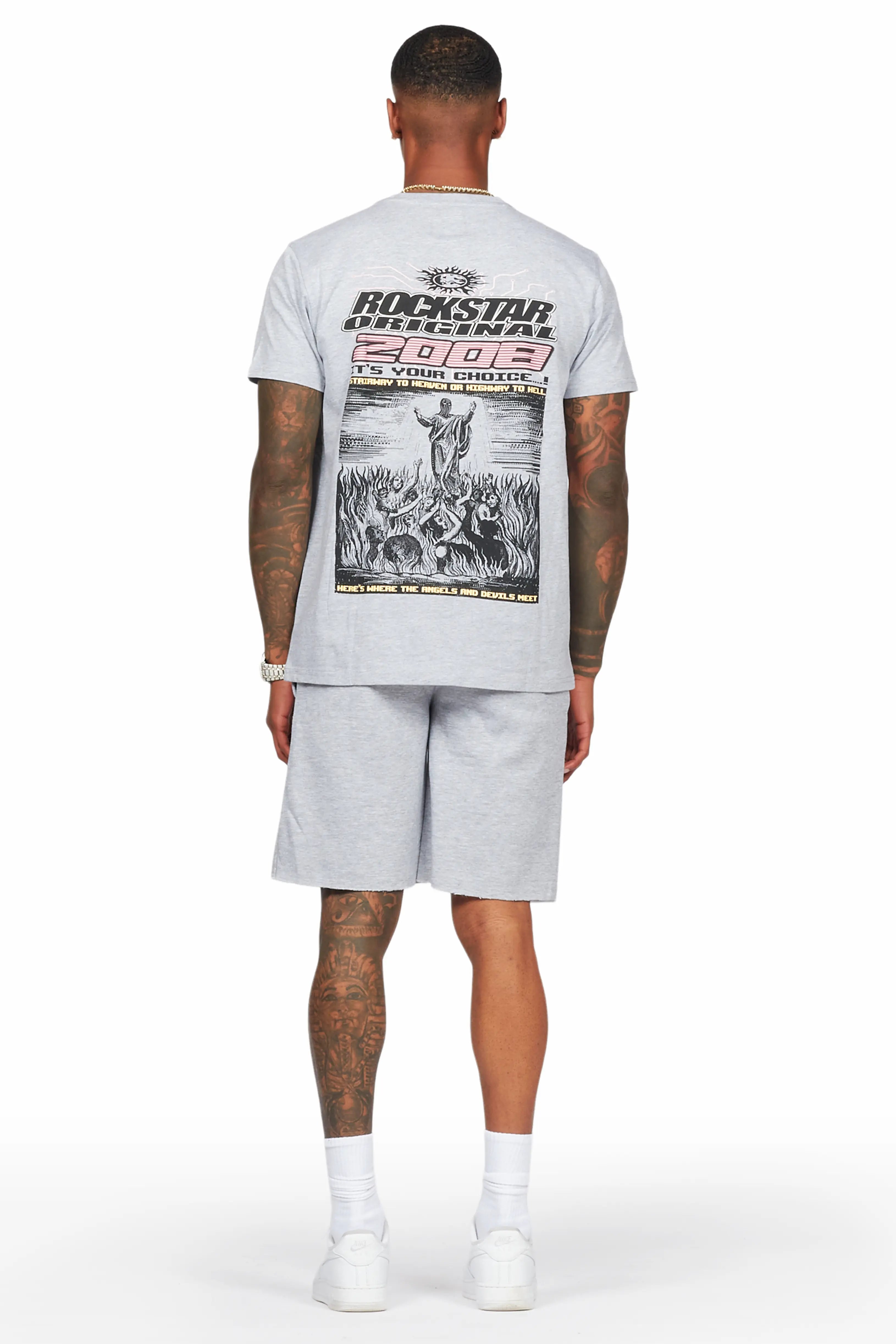 Sky Heather Grey T-Shirt/Short Set