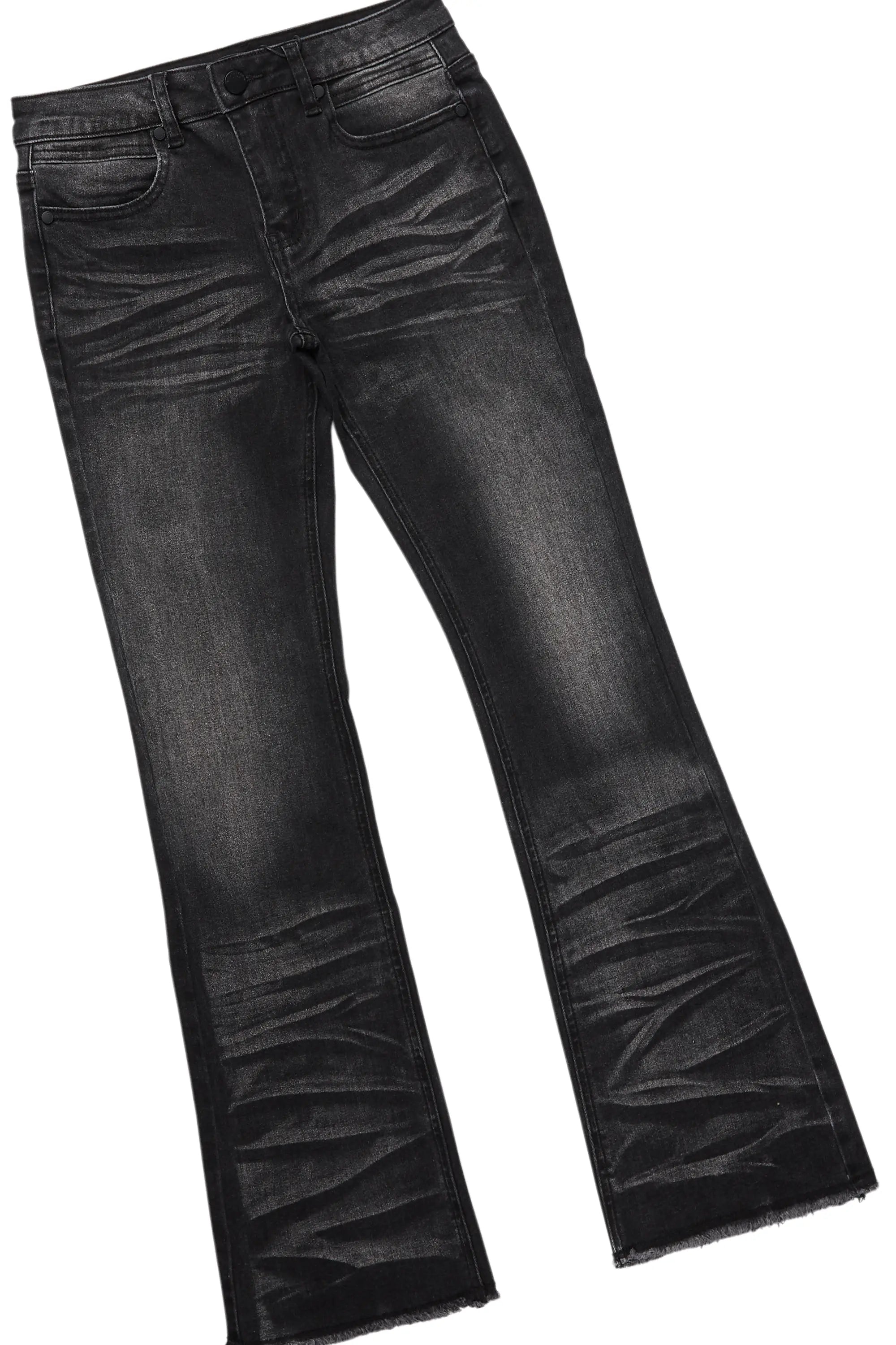 Boys Damber Red Hoodie/Stacked Flare Jean Set