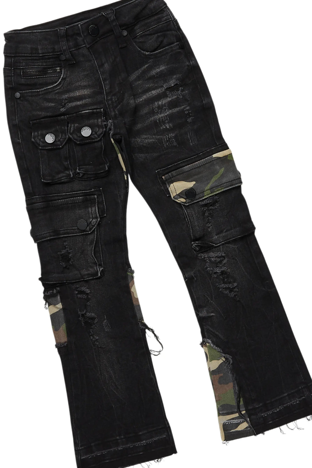 Boys Smitty Heather Grey T-Shirt/Stacked Flare Jean Set