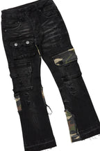 Boys Smitty Heather Grey T-Shirt/Stacked Flare Jean Set