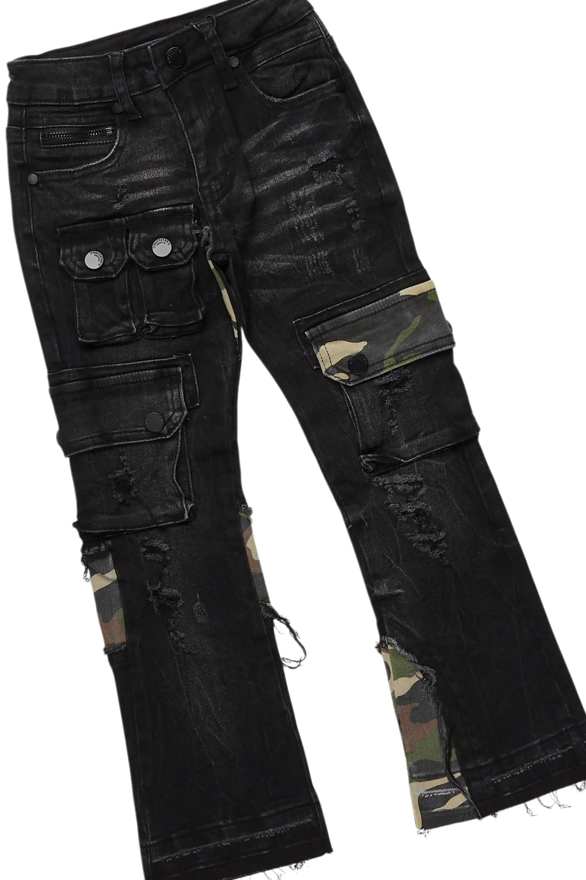 Boys Smitty Heather Grey T-Shirt/Stacked Flare Jean Set