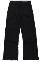 Yuri Black Stacked Cargo Flare Jean