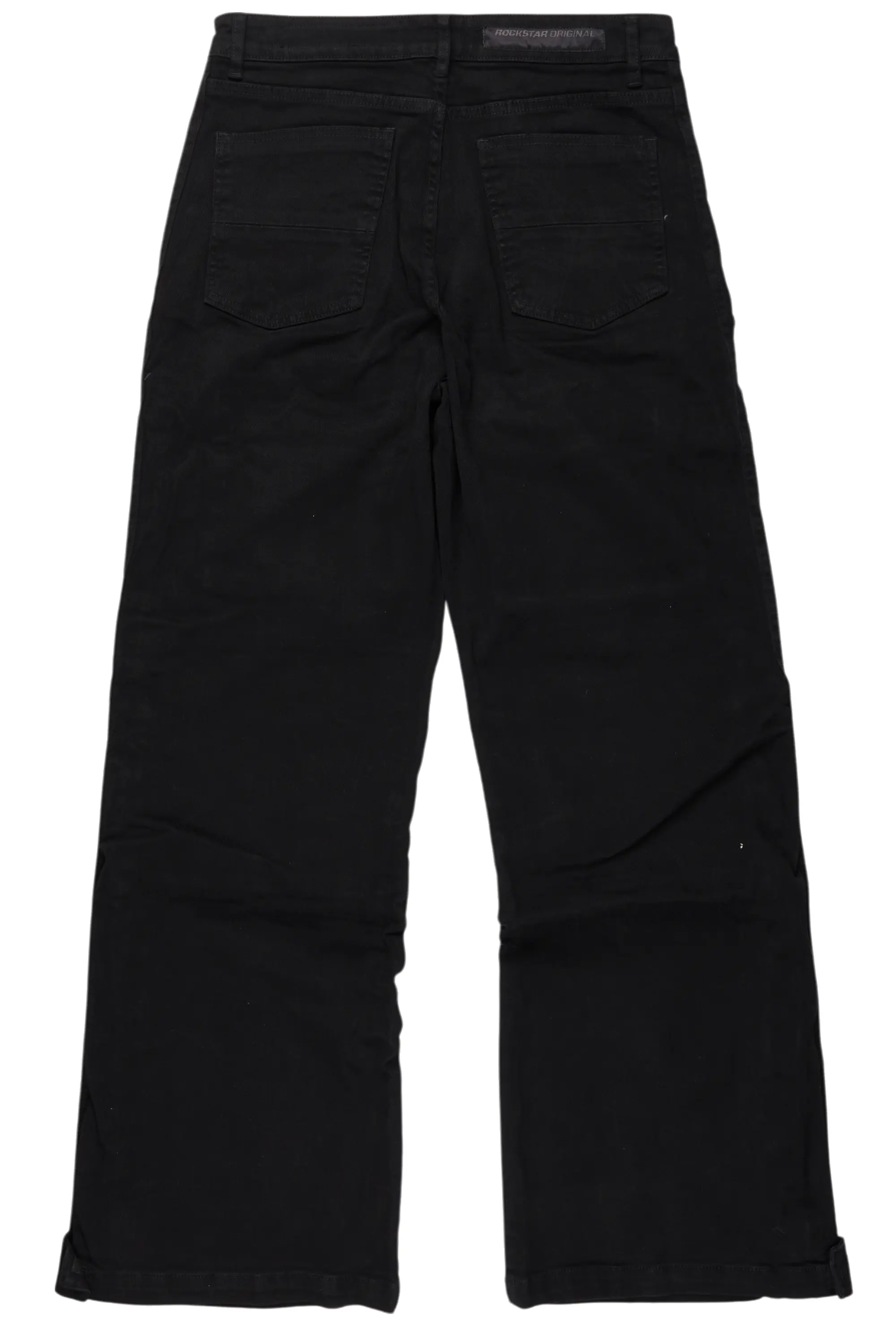 Yuri Black Stacked Cargo Flare Jean
