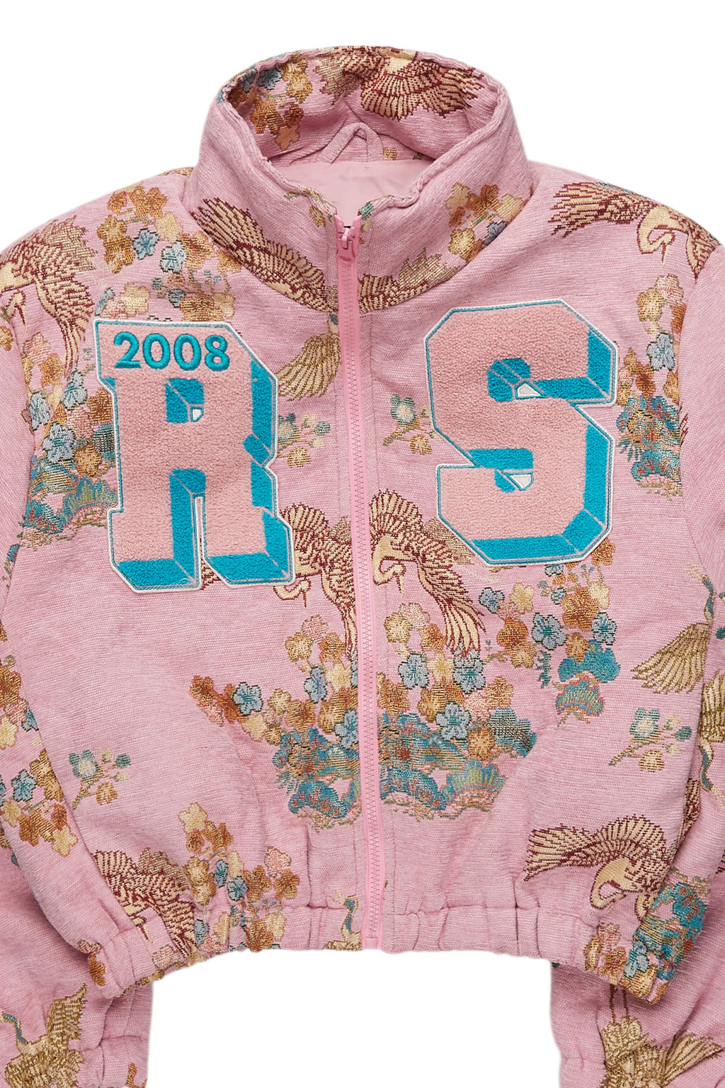 Vatasha Pink Tapestry Puffer Jacket