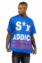 Addict Royal Blue Graphic T-Shirt
