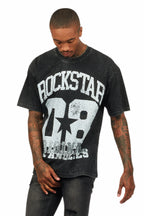 Flamur Black Graphic Rhinestone T-Shirt